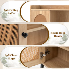 Over The Toilet Storage Cabinet with Sturdy Metal Frame and Adjustable Shelf-Natural