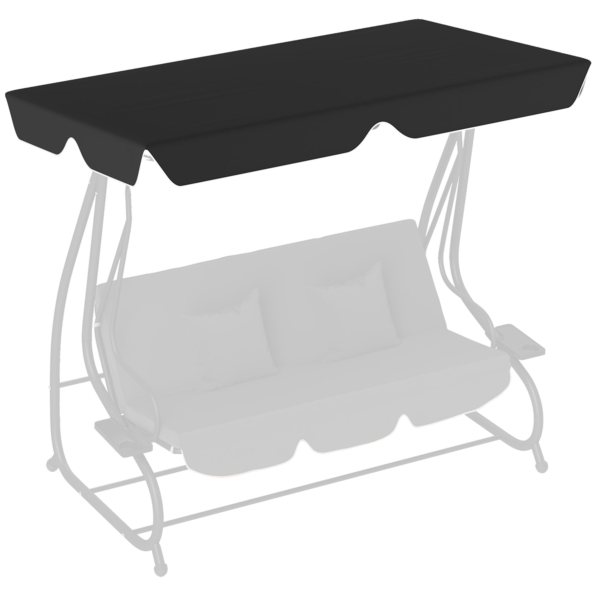 Outsunny 145 x 200Wcm Swing Chair Canopy Replacement - Black