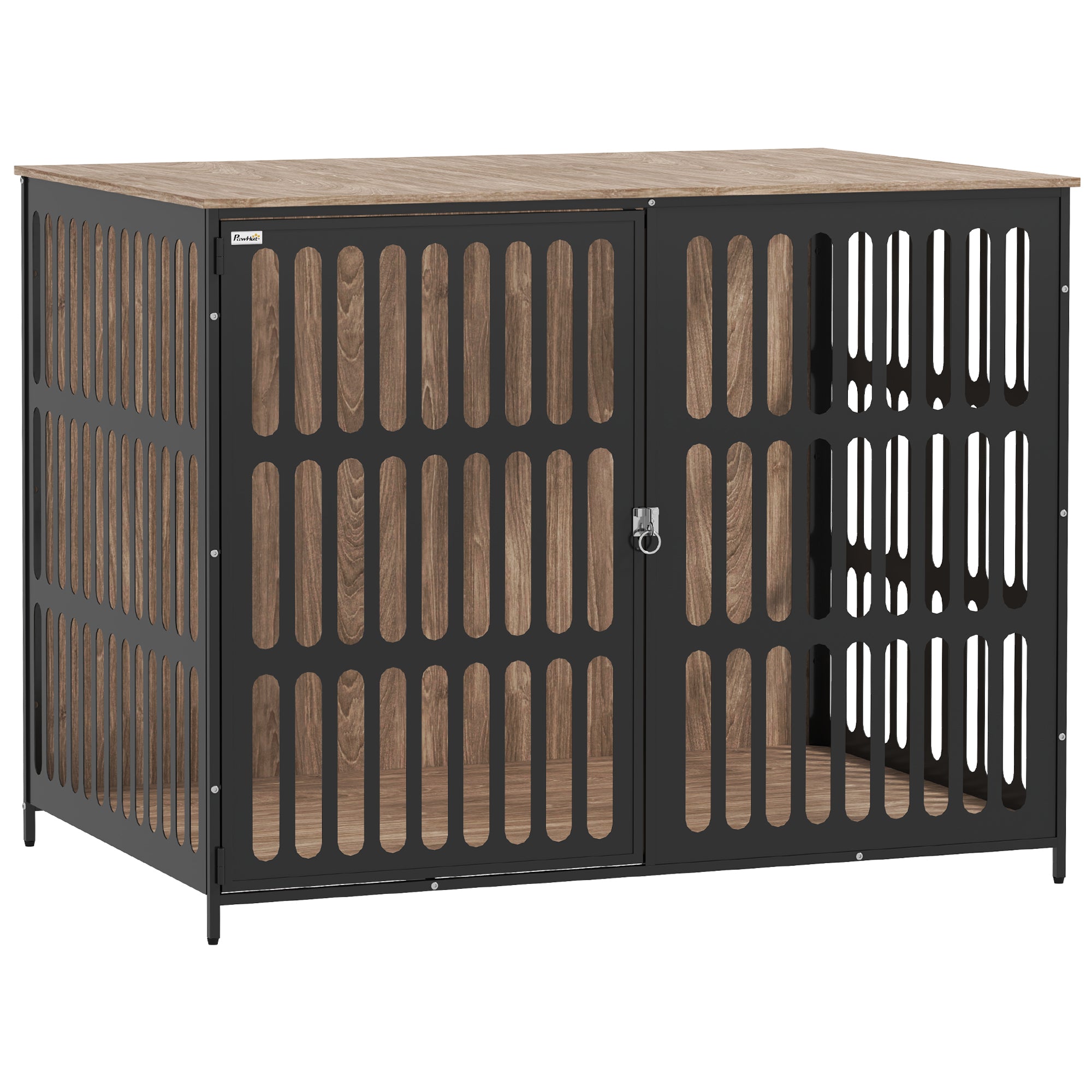 PawHut Dog Crate Furniture with Anti-Chew Resistant Mesh, Anti-Escape Single Door, for Extra Large Dogs, 118 x 80 x 92 cm