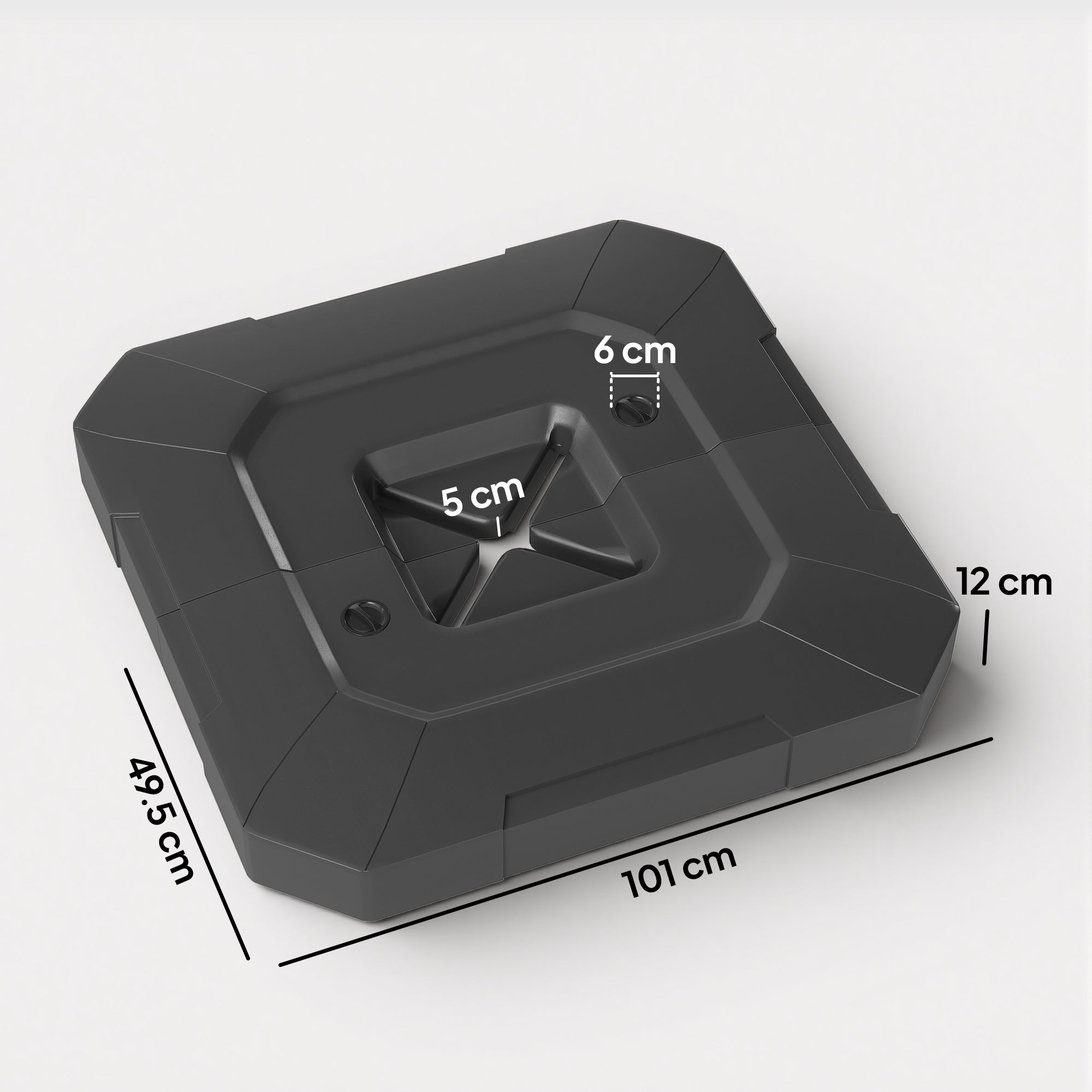 Outsunny 2PCS Umbrella Weights for Cantilever Parasols, Parasol Base Weights, 80 kg for Water or 105 kg Water and Sand Mix, Black