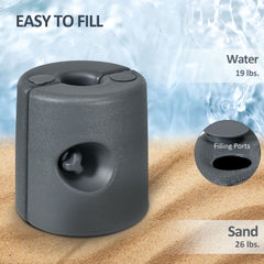 Outsunny HDPE Tent Weights Set of 4, Canopy Weights, Fill with Water or Sand, 48KG