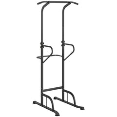 HOMCOM Power Tower Dip Station Pull Up Bar Multi-Function Push Up Equipment with Adjustable Height for Home Gym Strength Training Workout Fitness