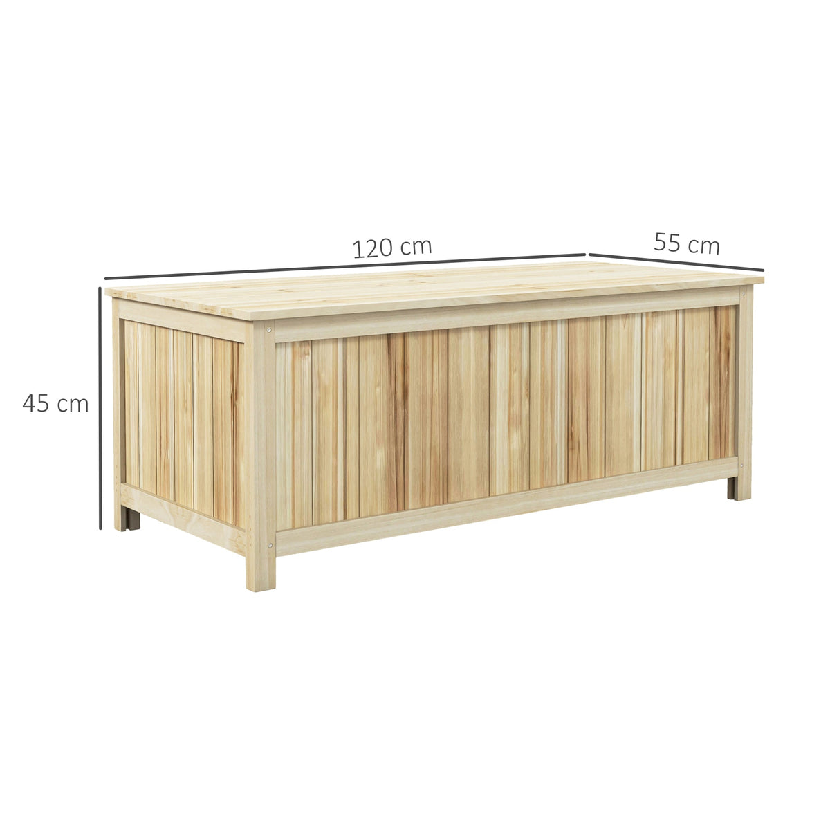 Outsunny 172 Litre Outdoor Storage Box, Wooden terrace Box Garden Storage Container, Natural