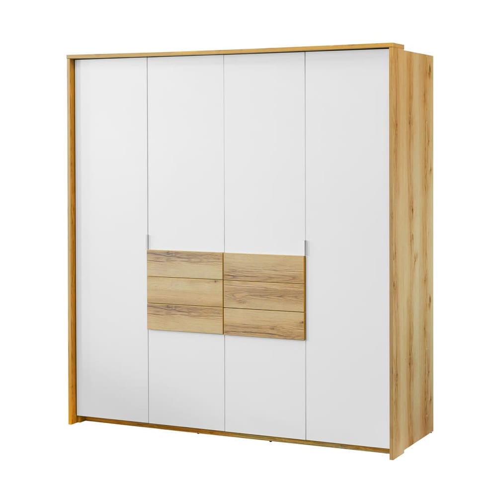 Panama Hinged Door Wardrobe 208cm in White, image 2
