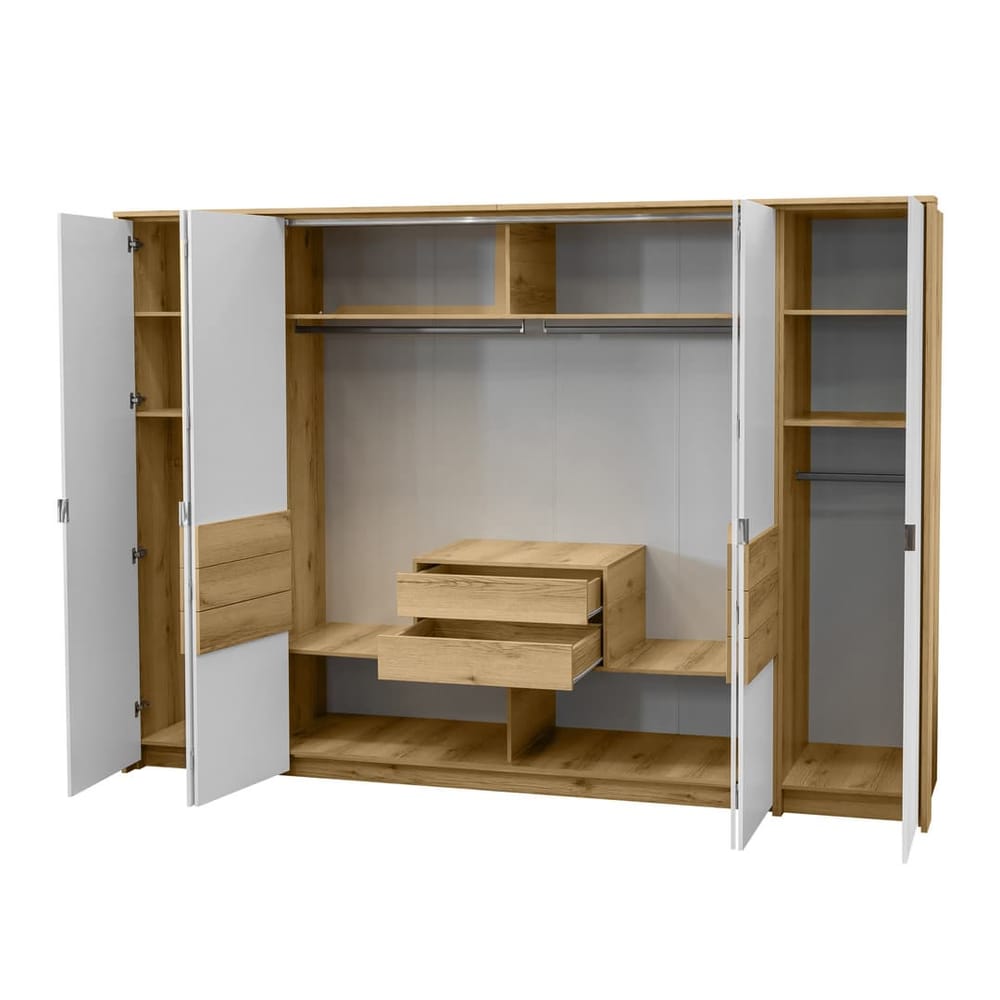 Panama Hinged Door Wardrobe 310cm in White, image 3