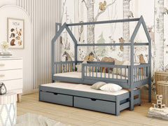 Wooden Single Bed Papi With Trundle - product image 12