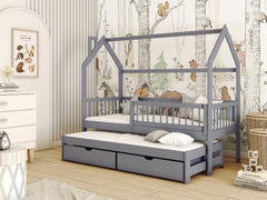 Wooden Single Bed Papi With Trundle - product image 6