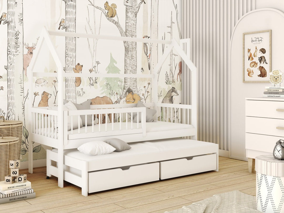 Wooden Single Bed Papi With Trundle - product image 2