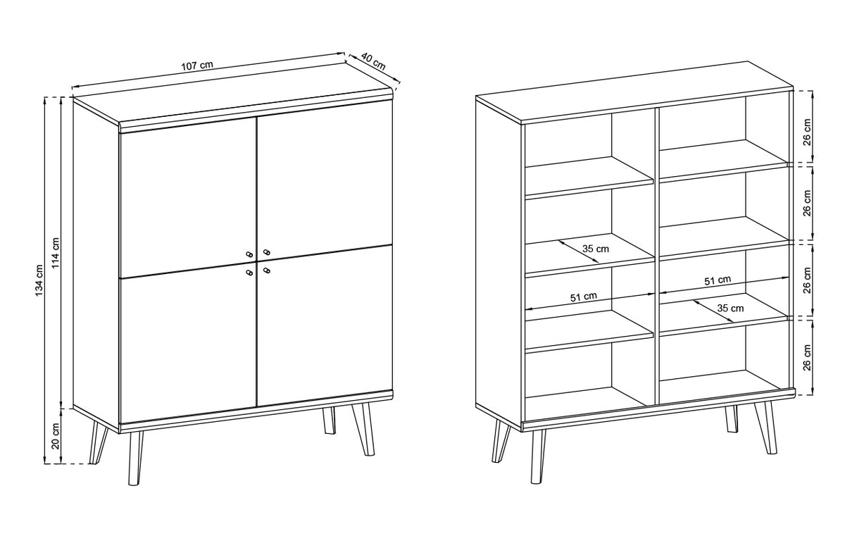 Primo Highboard Cabinet 107cm - product image 4