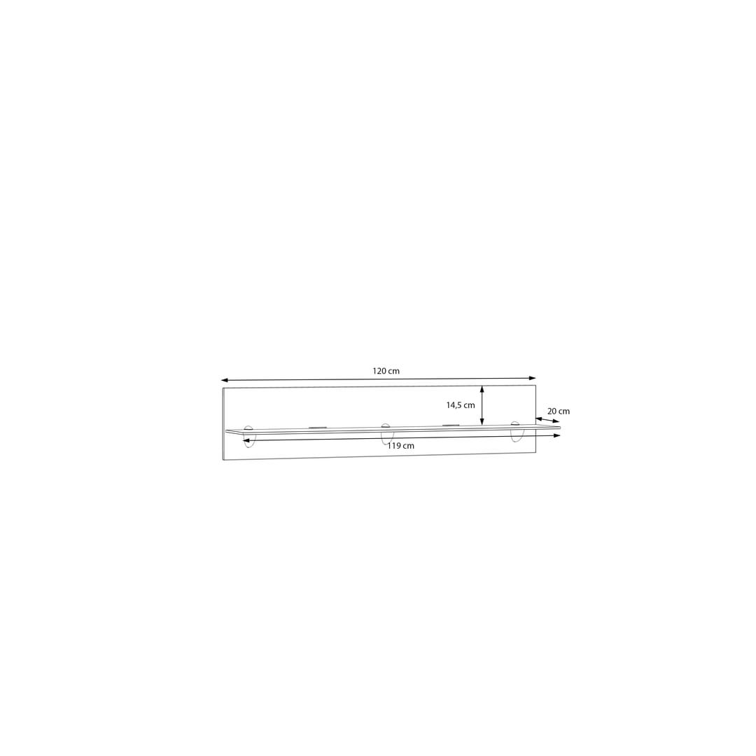 Portland Floating Shelf 120cm in Oak Sand, image 4
