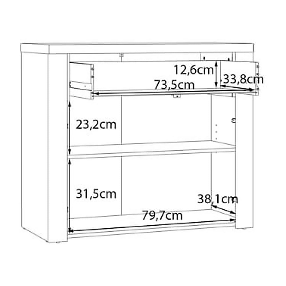 Portland Sideboard Cabinet 96cm in Oak Sand, image 5