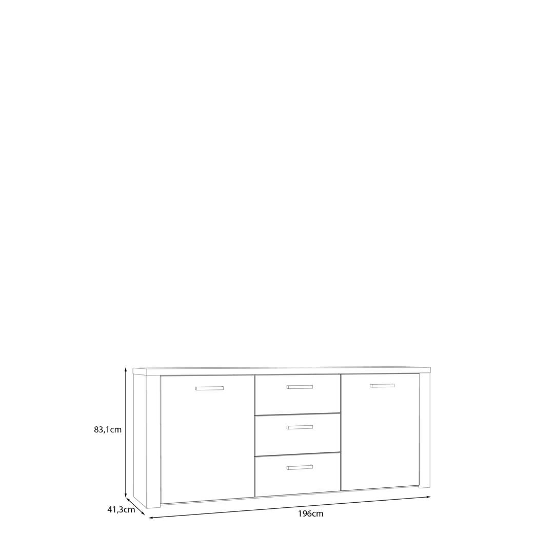 Portland Sideboard Cabinet 196cm in Oak Sand, image 4