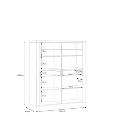 Portland Display Cabinet 126cm in Oak Sand, image 5