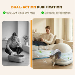 PawHut 72L Self Cleaning Cat Litter Tray Automatic Cat Litter Box APP Control for Multiple Cats