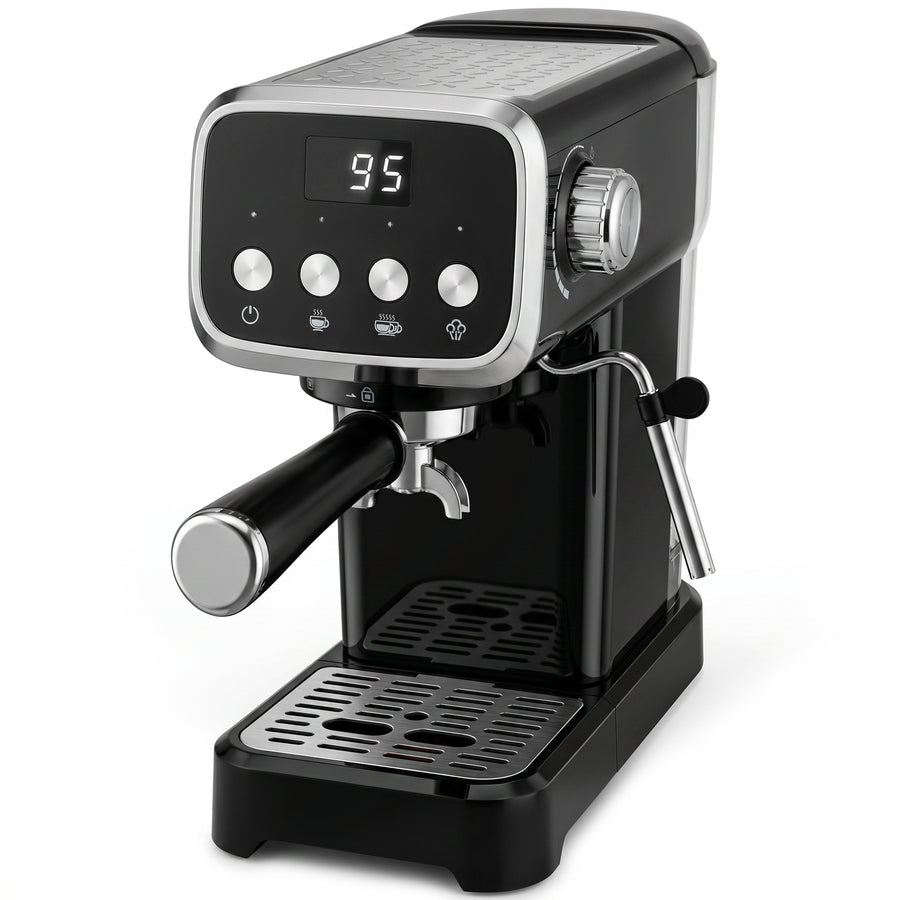 HOMCOM Espresso Machine, 20-Bar Cappuccino Coffee Maker with Frother Wand, 1.2 L Water Tank, Black