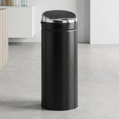 HOMCOM 50L Automatic Motion Sensor Rubbish Bin with Fingerprint Resistant, Stainless Steel, Black
