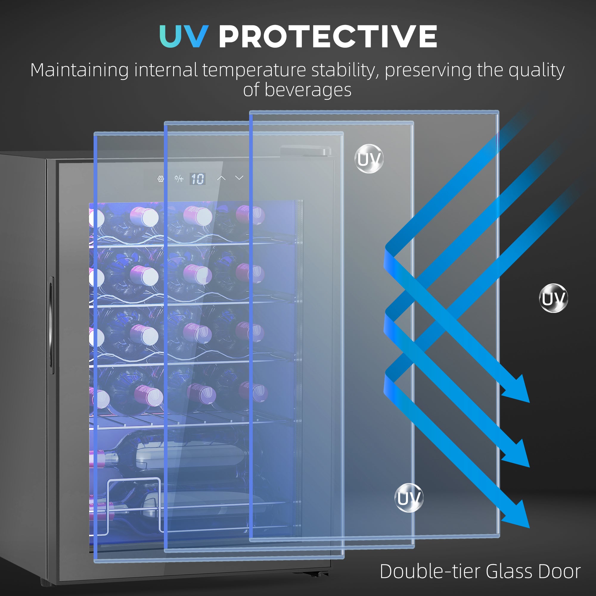 HOMCOM 20 Bottle 5-18√¢‚Äû∆í Countertop Wine Fridge - Black