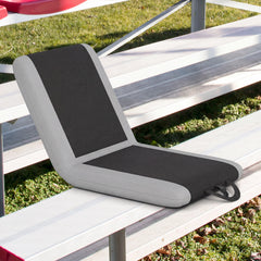 Padded Stadium Seat with Back Support and 6 Reclining Positions-Black