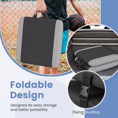 Padded Stadium Seat with Back Support and 6 Reclining Positions-Black