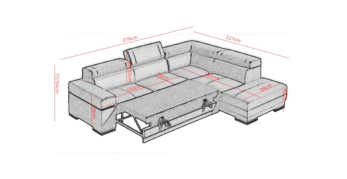 Parys I Corner Sofa Bed