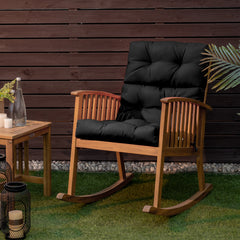 Patio Chair Seat Pads with Non-slip Rope Belts and Sun Protection for Indoor Outdoor Use-Black