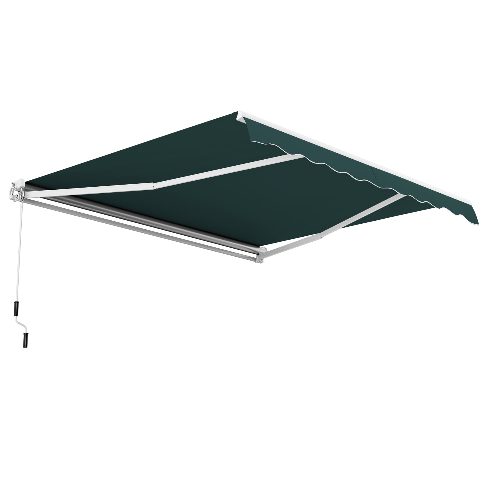 3.6 x 3 m Patio Retractable Awning with Manual Crank Handle-Green