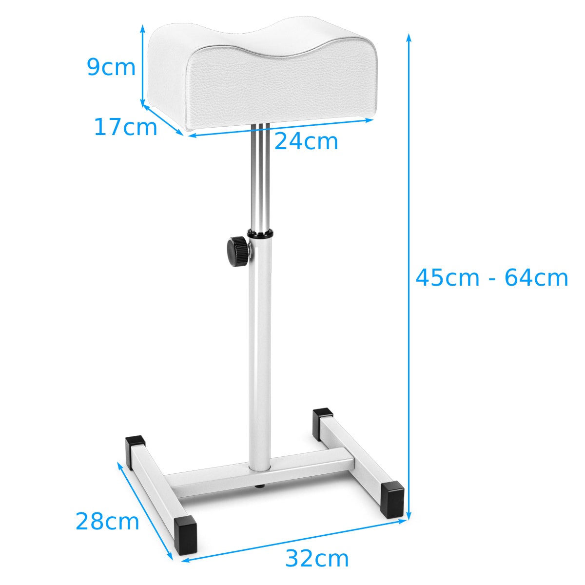 Adjustable Pedicure Manicure Footrest Salon Spa Tool-White