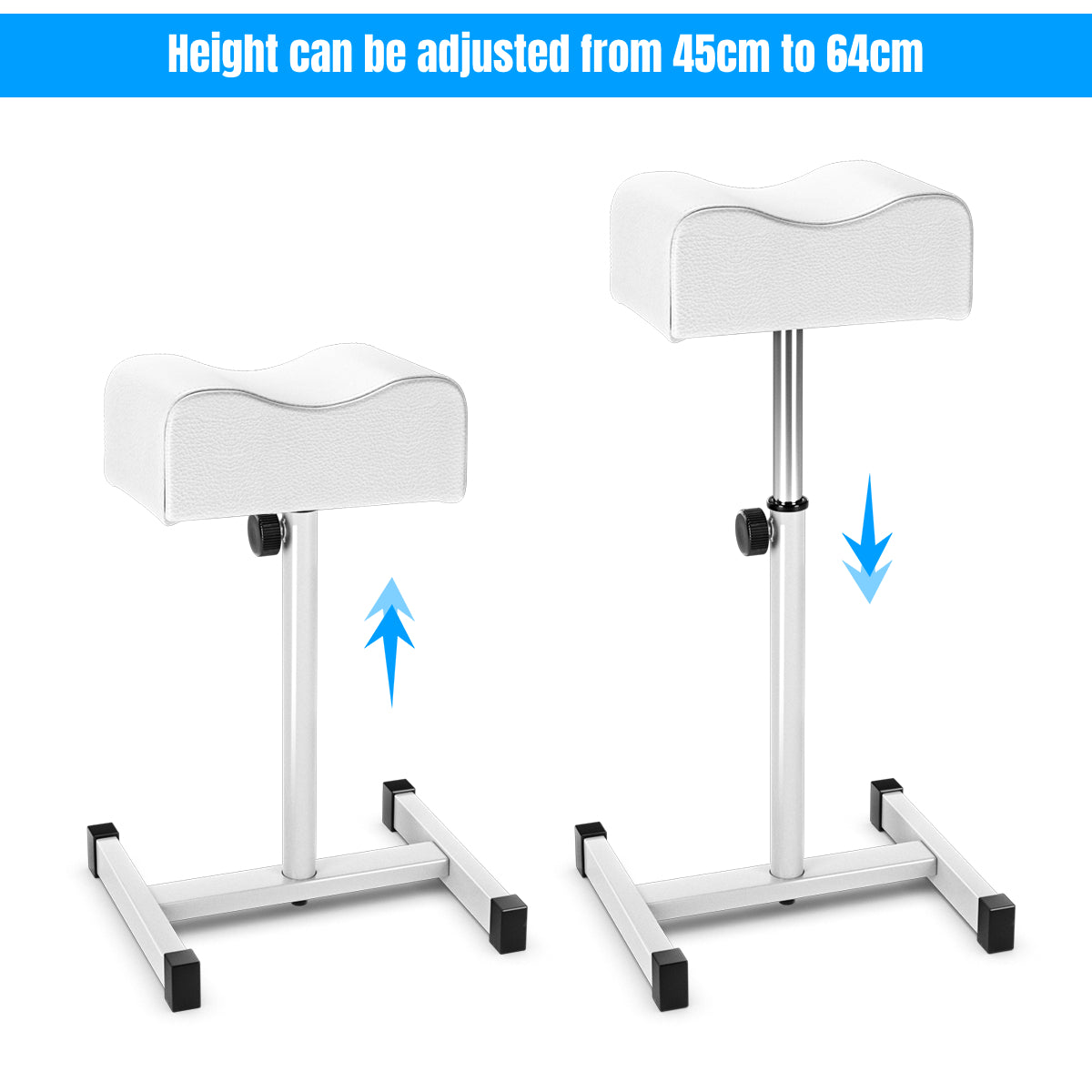 Adjustable Pedicure Manicure Footrest Salon Spa Tool-White
