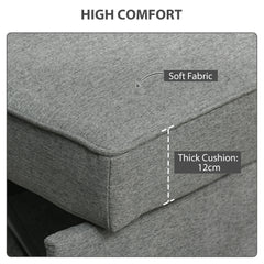 HOMCOM Double Sofa Bed Click Clack Sofa Bed Pull Out Bed with Adjustable Backrest for Living Room and Bedroom Grey