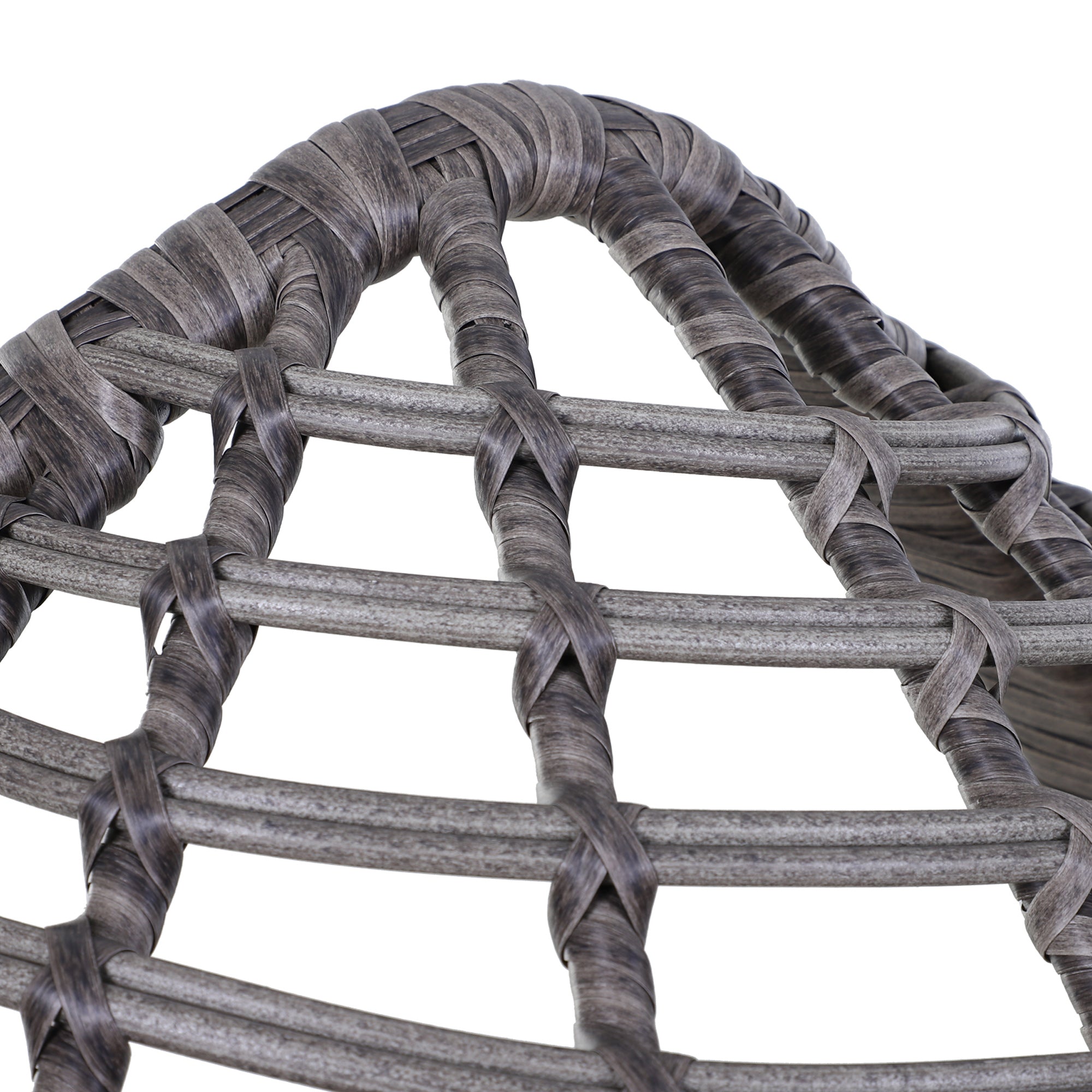 Outsunny Garden Egg Chair, Teardrop Outdoor PE Rattan Chair with Full-body Soft Padded Cushion, Grey