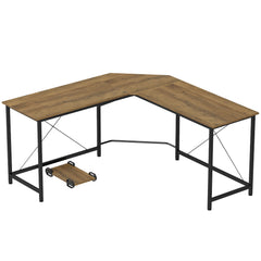 HOMCOM Corner L-Shape Computer Desk PC Workstation Writing Gaming Table Home Office