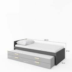 Pok PO-14 Bed with Trundle and Drawer