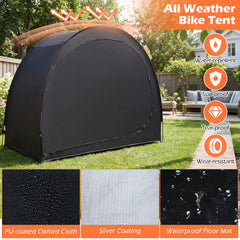 Portable Bicycle Shed with Waterproof PU Coated Oxford Fabric-Black