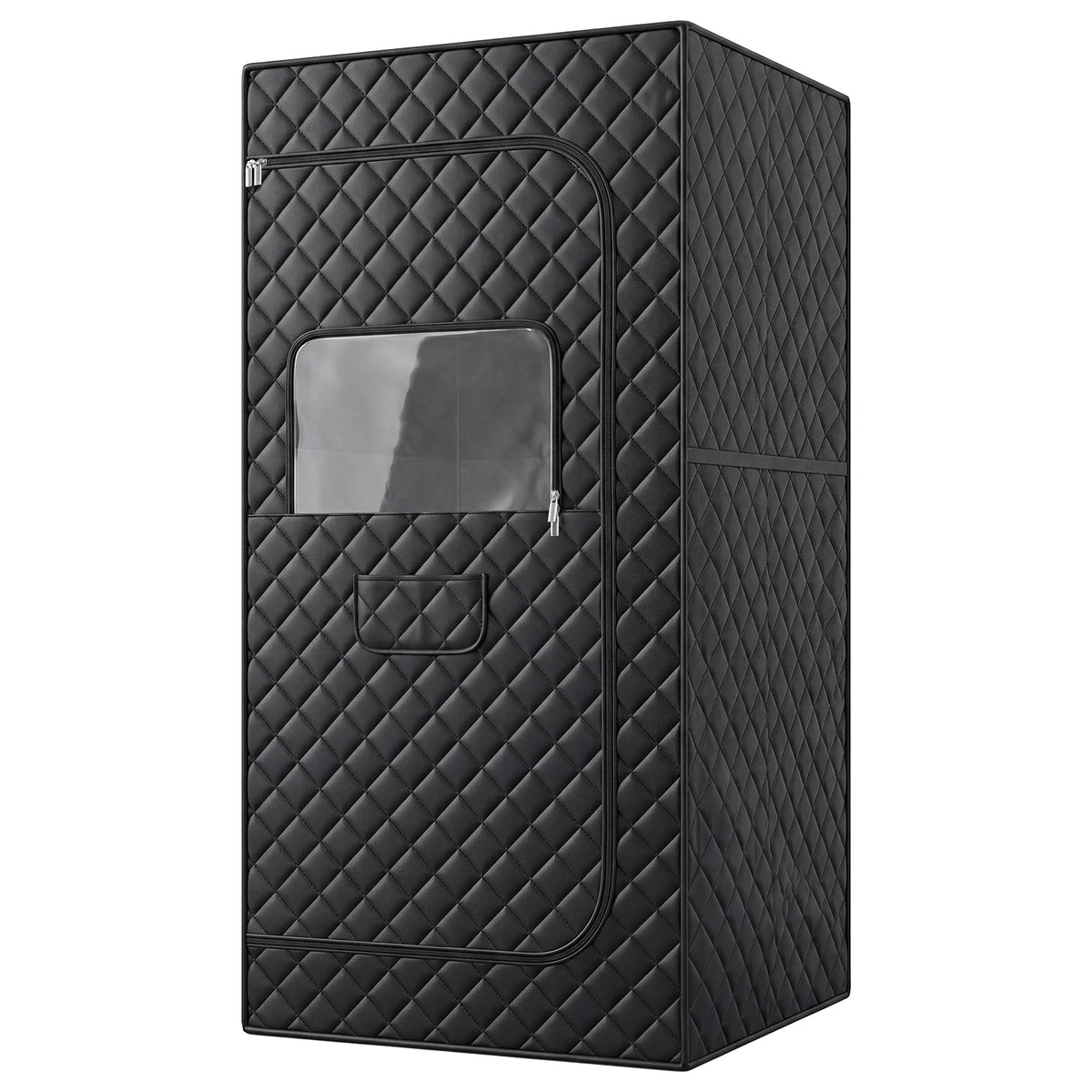 Portable Far Infrared Sauna Box for Home with Heated Foot Pad-Black