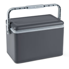 Portable Hard Cooler 12 L Injection Molded Insulated Ice Chest with Easy-Grip Handle-Grey