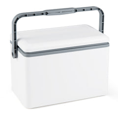 Portable Hard Cooler 12 L Injection Molded Insulated Ice Chest with Easy-Grip Handle-White