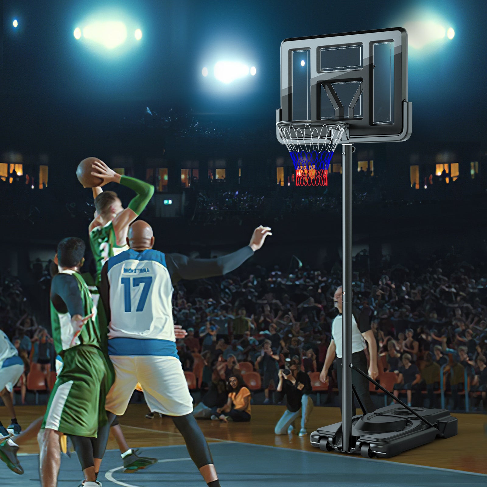 5.5-10FT Adjustable Basketball Goal System with 9-Position Adjustable Height