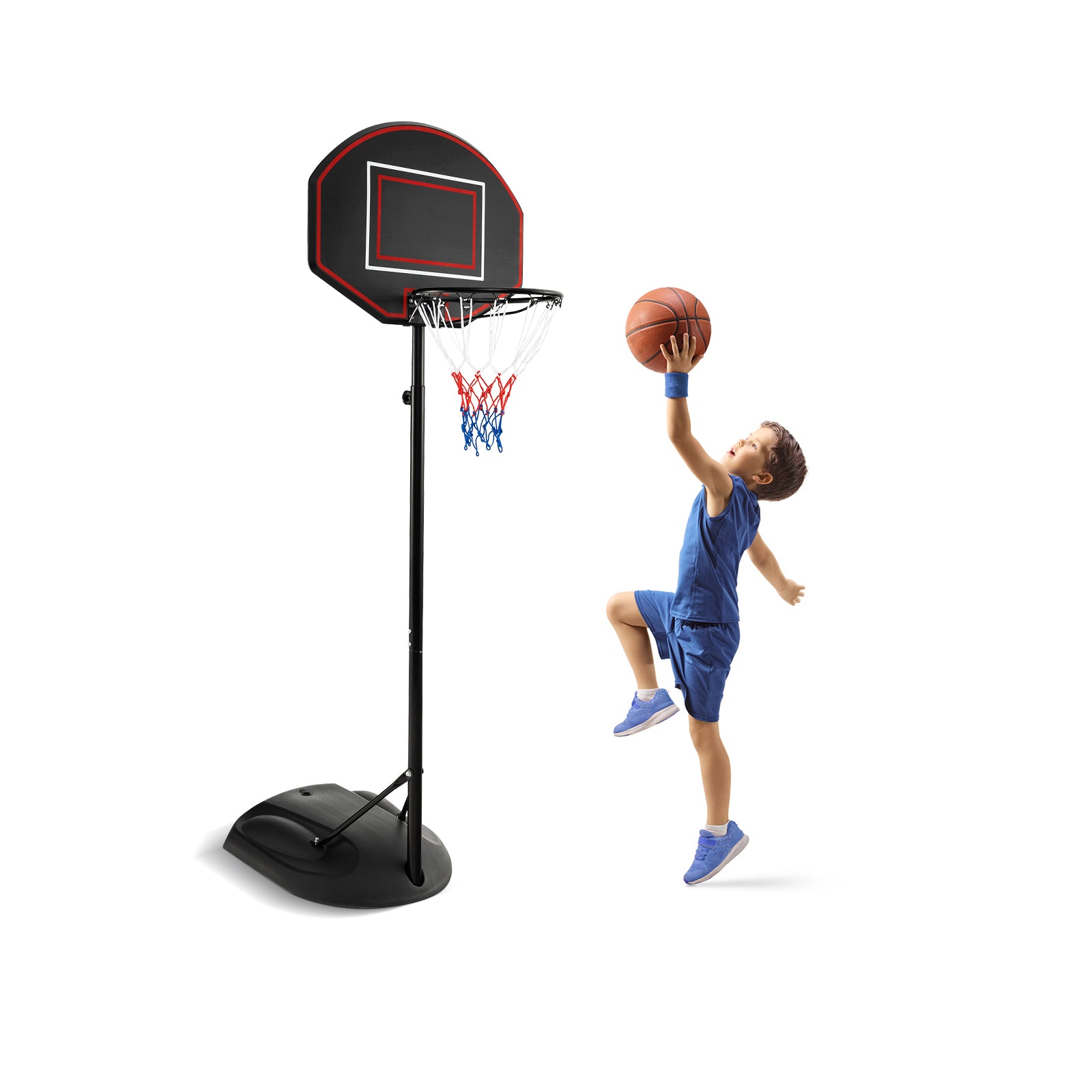 1.67 m-2.28 m Portable Basketball Hoop System with Anti-Rust Stand