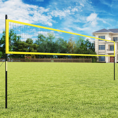 Portable Outdoor Volleyball Net Set Heavy-Duty Volleyball Net System-Yellow