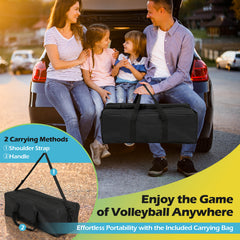 Portable Outdoor Volleyball Net Set Heavy-Duty Volleyball Net System-Yellow