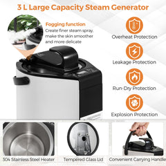 The steam generator unit showing the internal heater and safety features