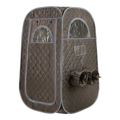The grey steam sauna tent with two windows and two armholes