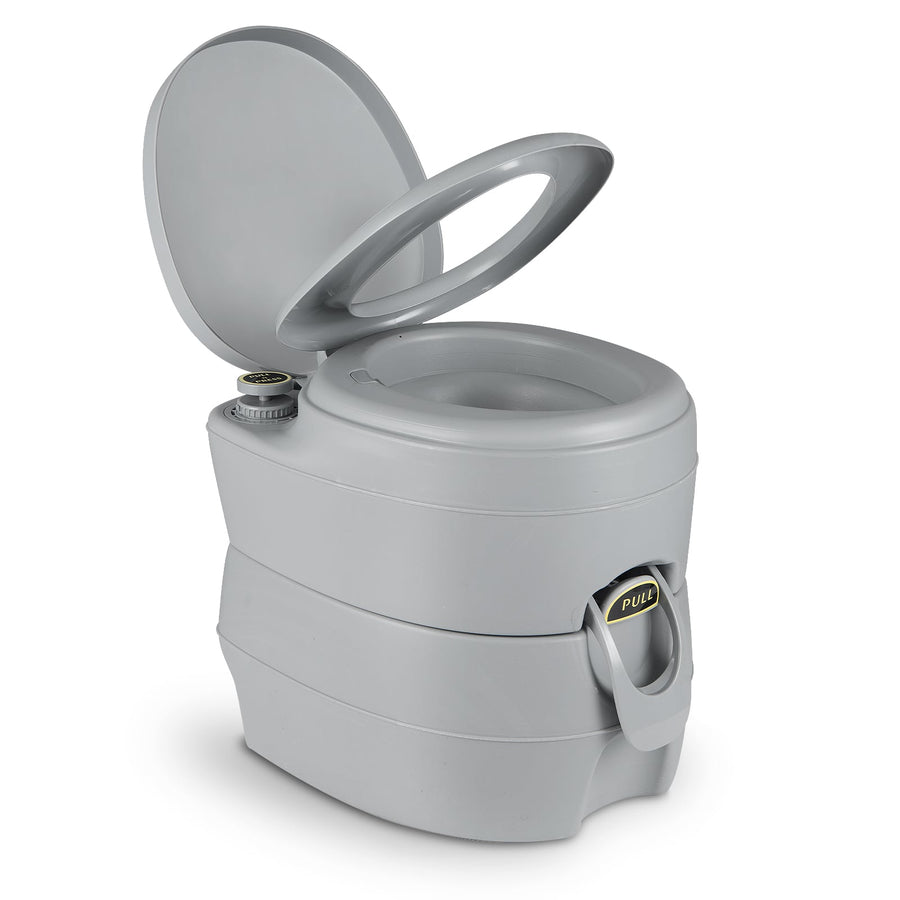 Portable Toilet with 20 L Detachable Waste Tank-Dark Grey
