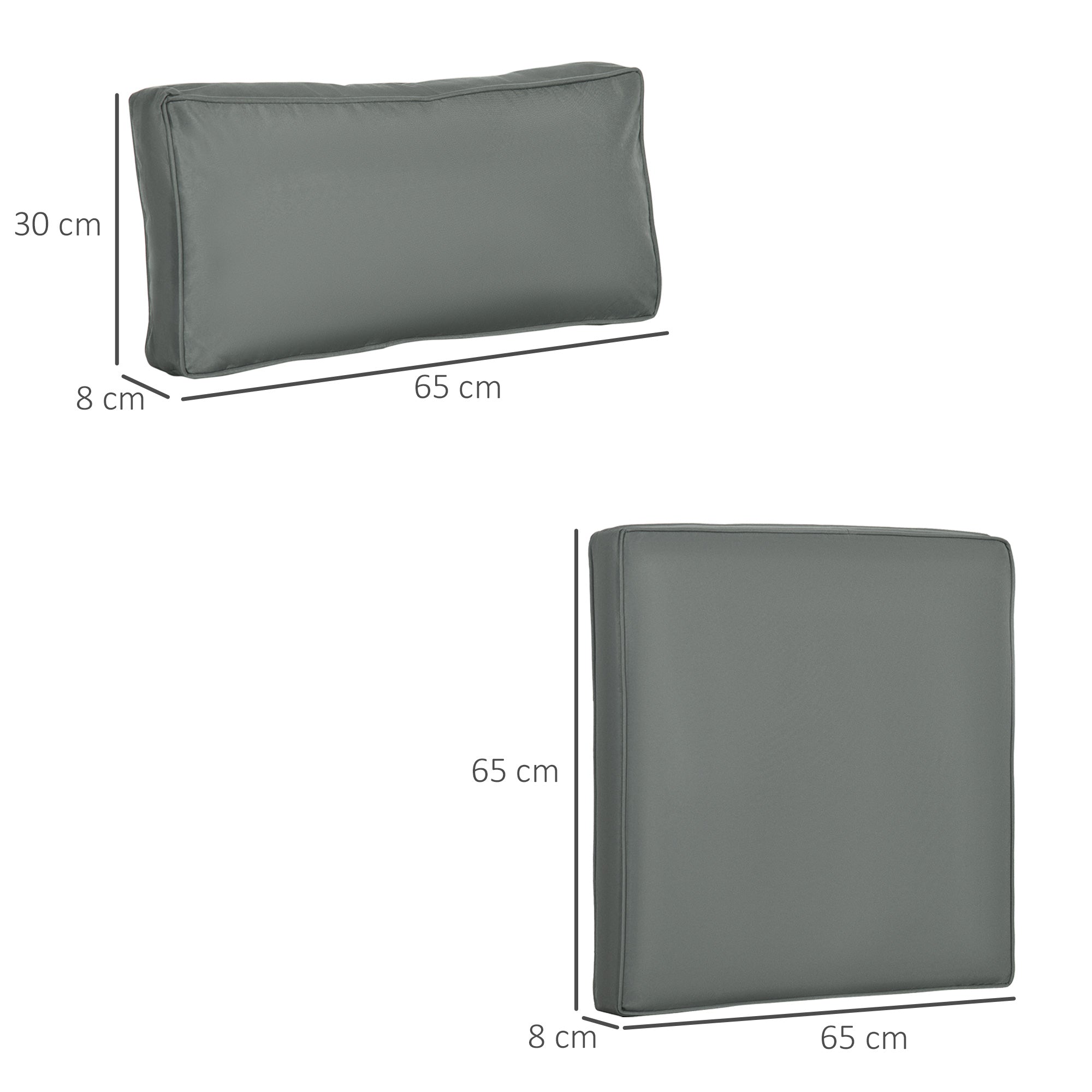 Outsunny Set of 14 Dining Set Cushions - Grey