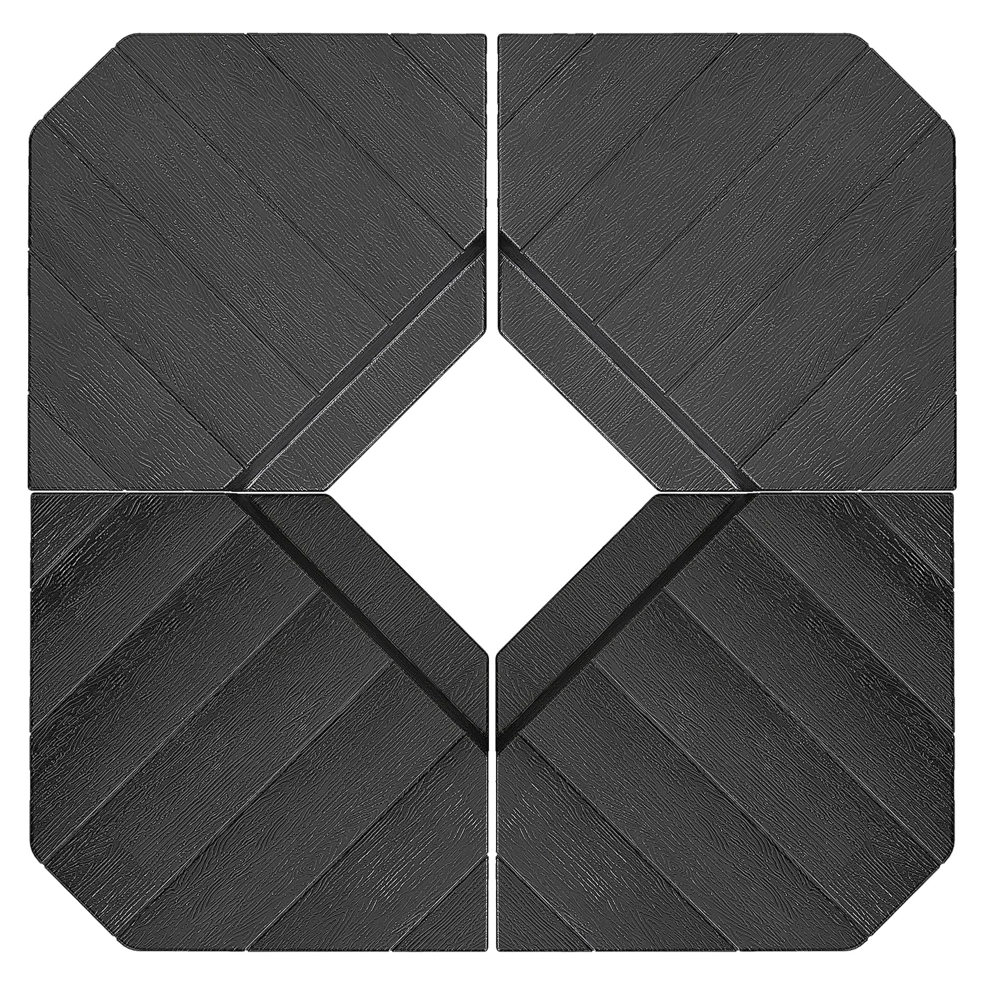 Outsunny Umbrella Weights for Cantilever Parasols, Set of 4 Heavy Duty Parasol Base Stand Weights, 80kg Sand or 60kg Water Filled, Black