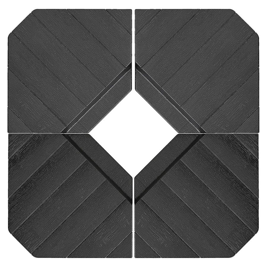 Outsunny Umbrella Weights for Cantilever Parasols, Set of 4 Heavy Duty Parasol Base Stand Weights, 80kg Sand or 60kg Water Filled, Black