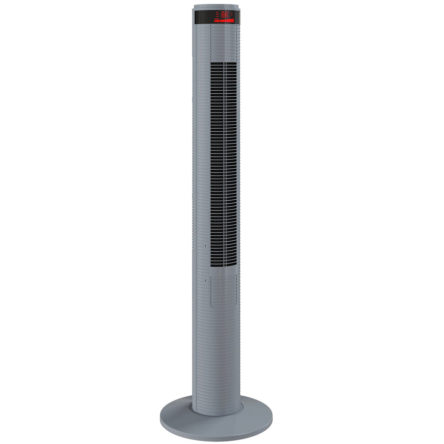 HOMCOM Oscillating Tower Fan Remote Control 3 Speed Modes Cooling Machine, Grey