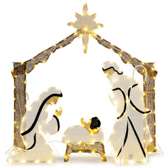 Pre-Lit Artificial Crystal Holy Family Decoration