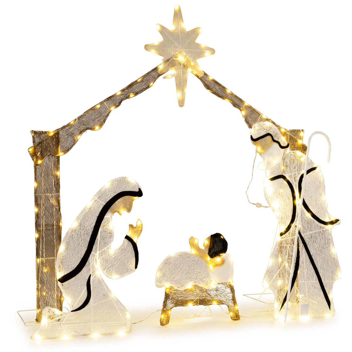 Pre-Lit Artificial Crystal Holy Family Decoration, image 4