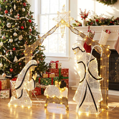 Pre-Lit Artificial Crystal Holy Family Decoration, image 7